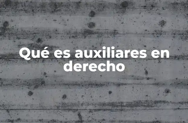 Qué es Auxiliares en Derecho
