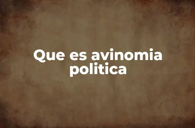 Que es Avinomia Politica