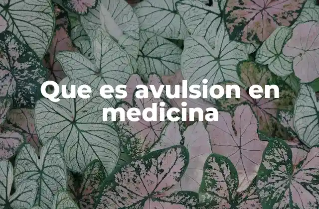 Que es Avulsion en Medicina