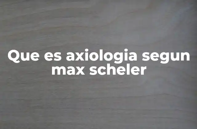 Que es Axiologia Segun Max Scheler 2 La jerarquía de los valores en la filosofía de Scheler