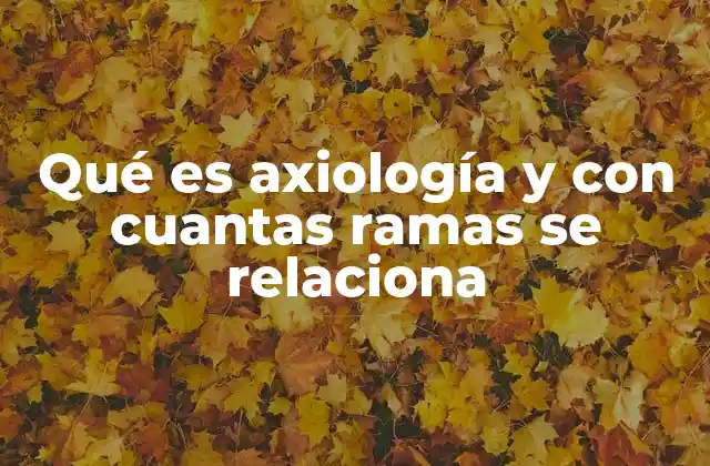 Qué es Axiología y con Cuantas Ramas Se Relaciona