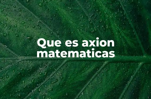 Que es Axion Matematicas
