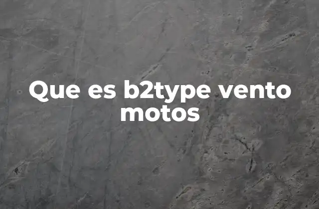 Que es B2type Vento Motos