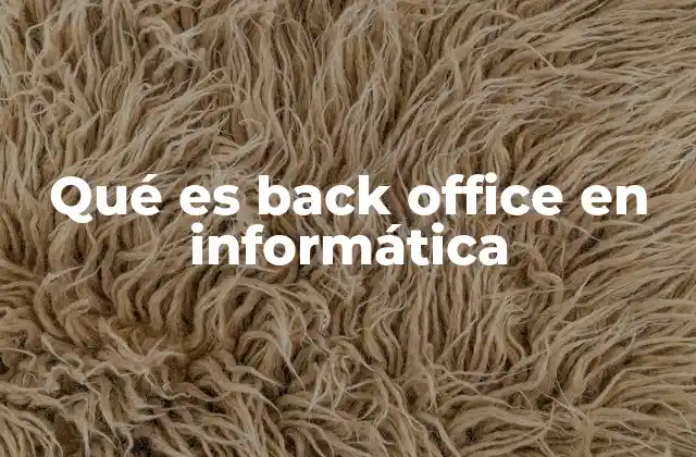 Qué es Back Office en Informática 2 El papel del back office en la infraestructura tecnológica empresarial