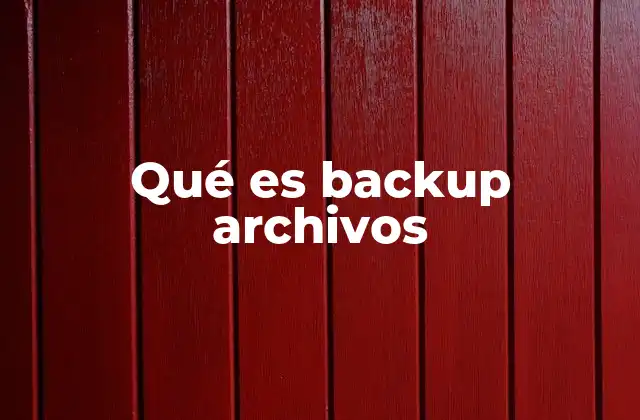 Qué es Backup Archivos