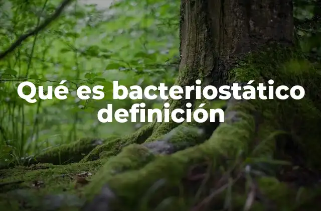 Qué es Bacteriostático Definición