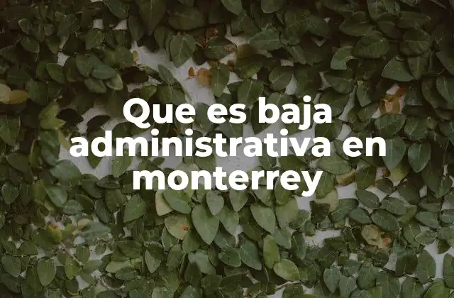 Que es Baja Administrativa en Monterrey