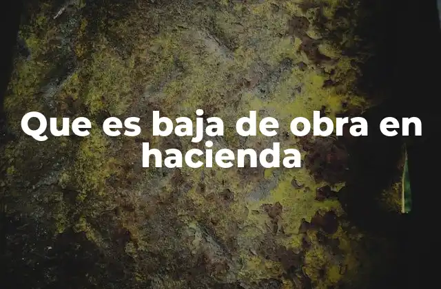Que es Baja de Obra en Hacienda