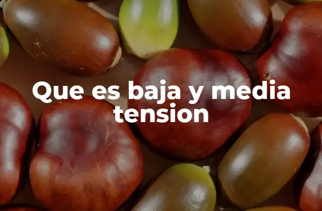 Que es Baja y Media Tension