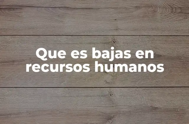 Que es Bajas en Recursos Humanos