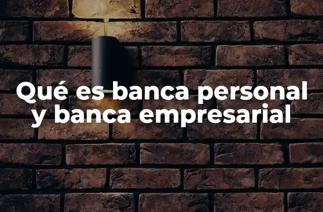 Qué es Banca Personal y Banca Empresarial