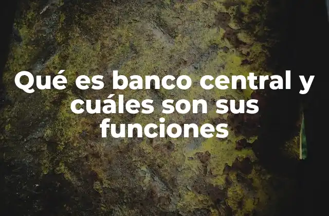 Qué es Banco Central y Cuáles Son Sus Funciones