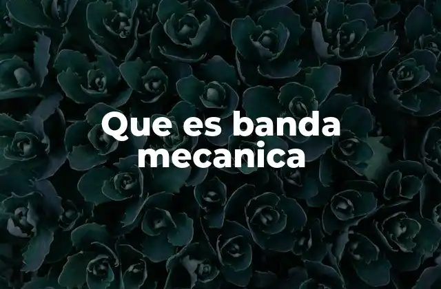 Que es Banda Mecanica