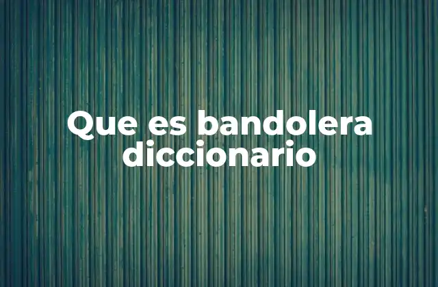 Que es Bandolera Diccionario 2 El uso de bandolera en el lenguaje cotidiano