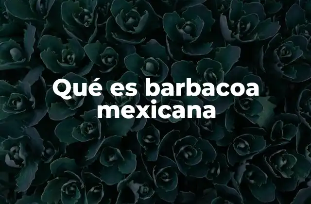 Qué es Barbacoa Mexicana
