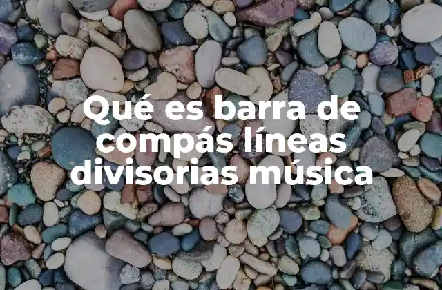 Qué es Barra de Compás Líneas Divisorias Música