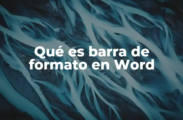 Qué es Barra de Formato en Word