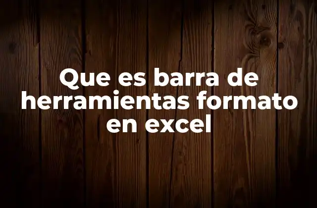 Que es Barra de Herramientas Formato en Excel