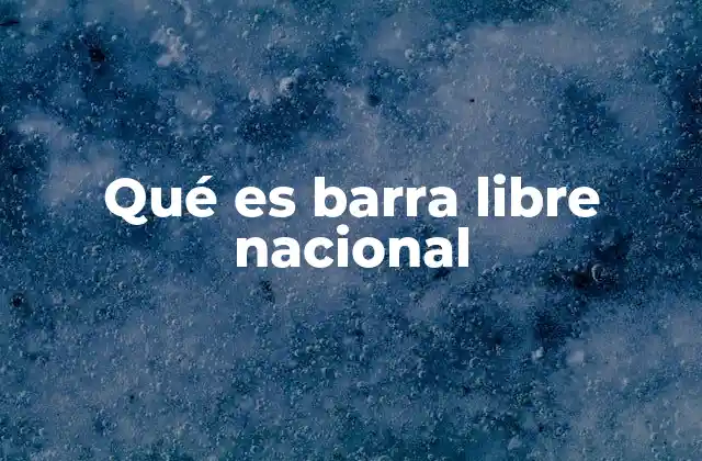 Qué es Barra Libre Nacional