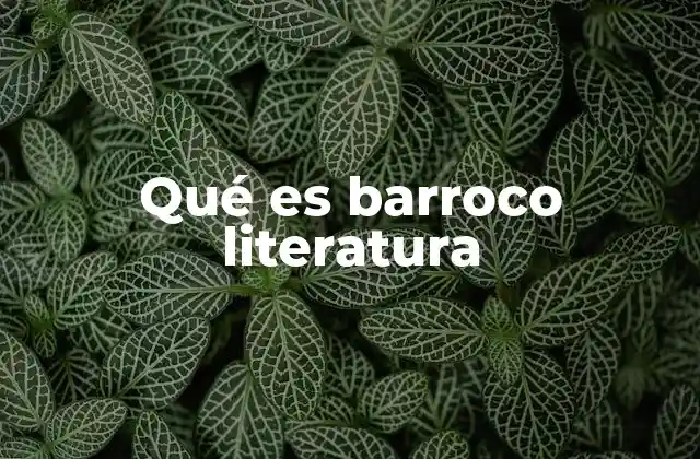 Qué es Barroco Literatura