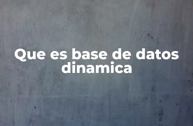 Que es Base de Datos Dinamica 2 La importancia de la flexibilidad en el almacenamiento de datos