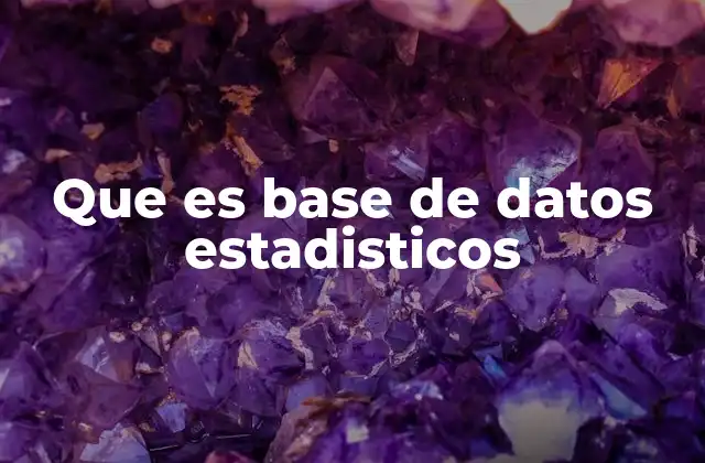 Que es Base de Datos Estadisticos