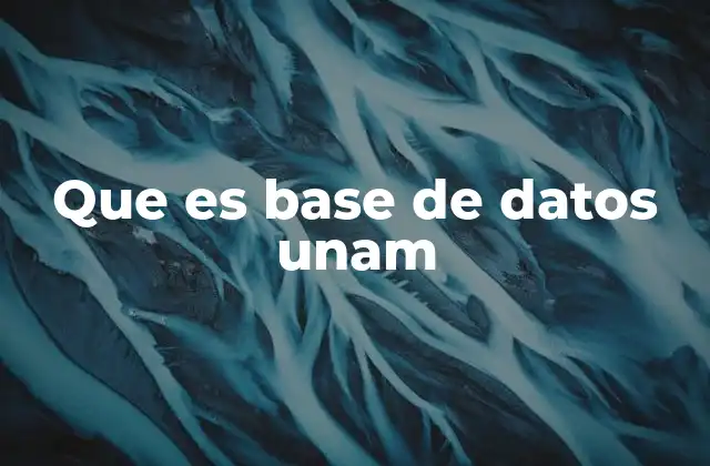 Que es Base de Datos Unam