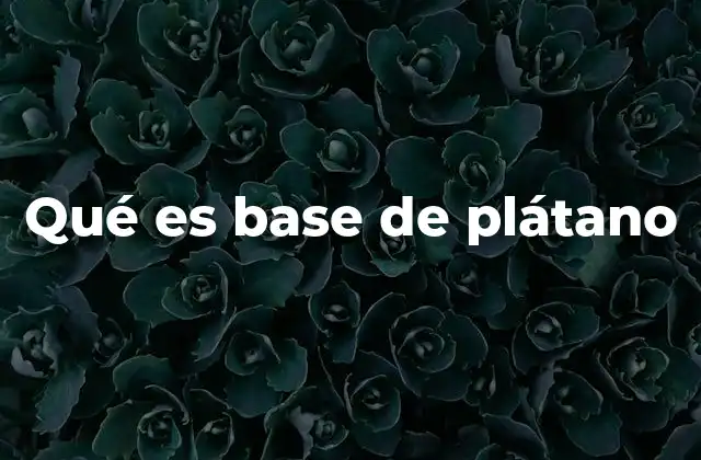 Qué es Base de Plátano