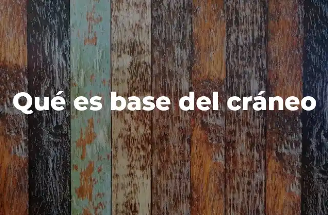 Qué es Base Del Cráneo