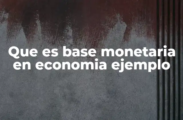 Que es Base Monetaria en Economia Ejemplo
