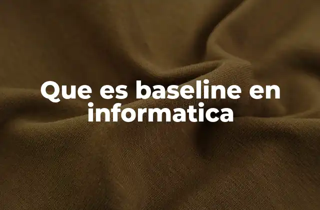 Que es Baseline en Informatica