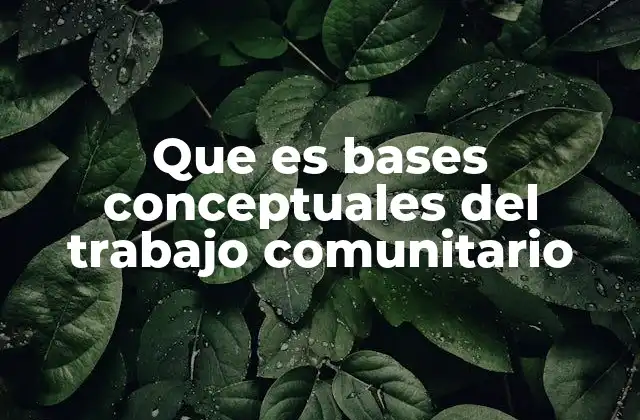 Que es Bases Conceptuales Del Trabajo Comunitario 2 Fundamentos teóricos que sustentan el trabajo comunitario