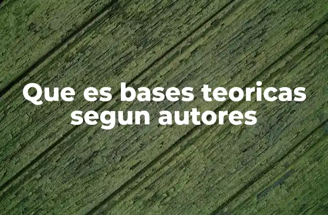 Que es Bases Teoricas Segun Autores