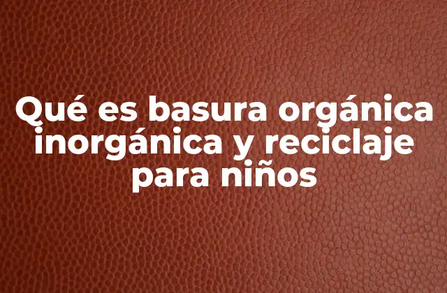 Qué es Basura Orgánica Inorgánica y Reciclaje para Niños