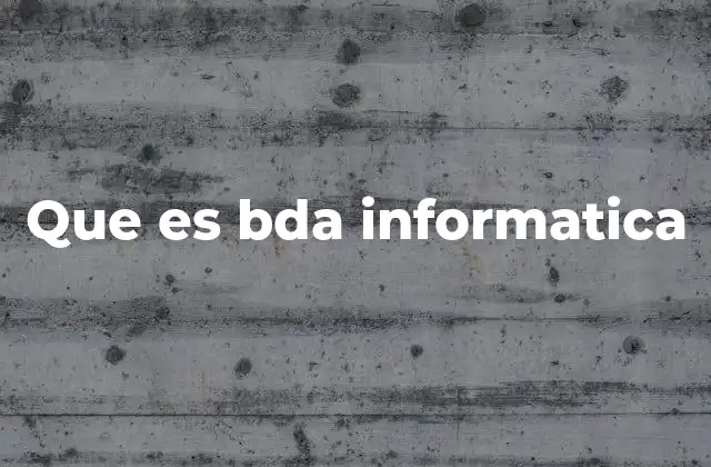 Que es Bda Informatica