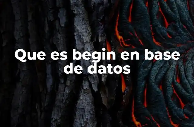 Que es Begin en Base de Datos