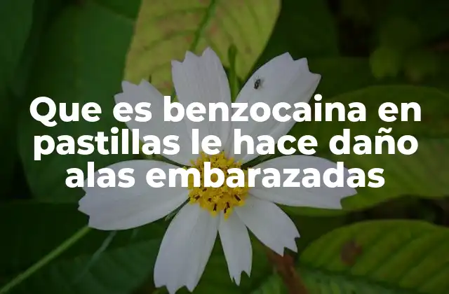 Que es Benzocaina en Pastillas Le Hace Daño Alas Embarazadas