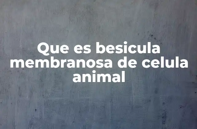 Que es Besicula Membranosa de Celula Animal