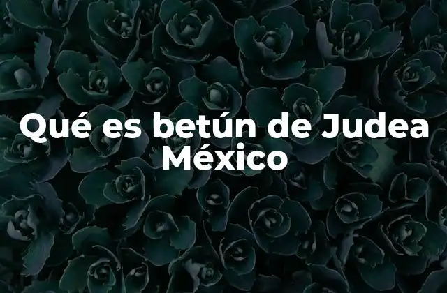 Qué es Betún de Judea México