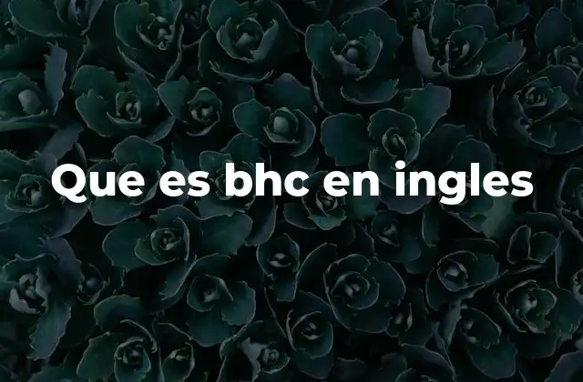 Que es Bhc en Ingles