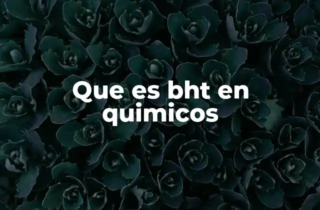 Que es Bht en Quimicos