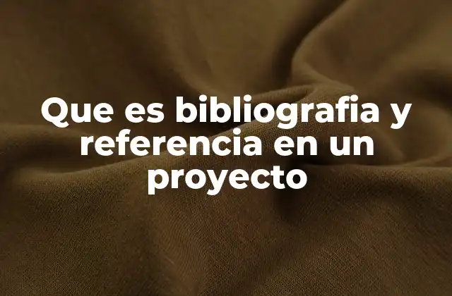 Que es Bibliografia y Referencia en un Proyecto