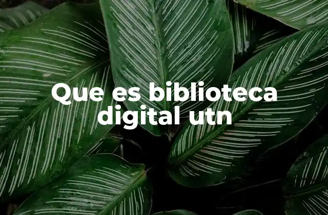 Que es Biblioteca Digital Utn