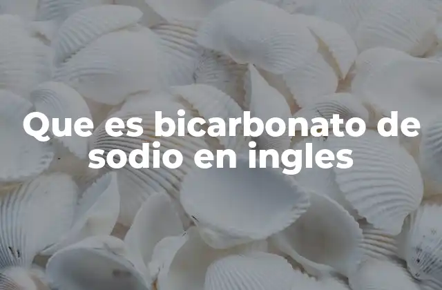 Que es Bicarbonato de Sodio en Ingles