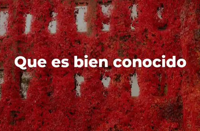 Que es Bien Conocido