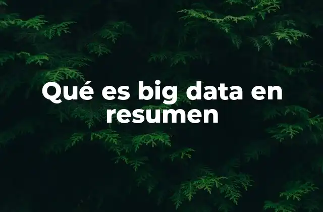 Qué es Big Data en Resumen