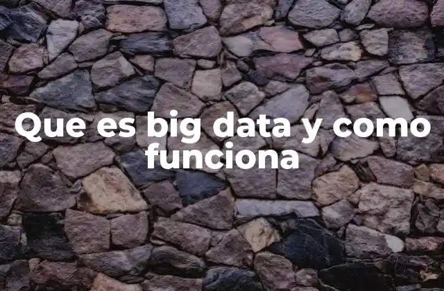 Que es Big Data y como Funciona