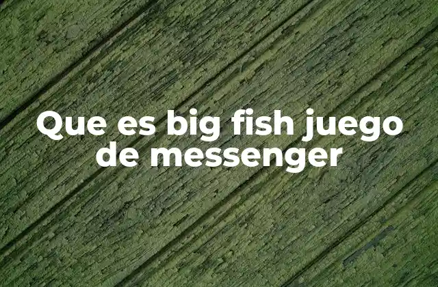 Que es Big Fish Juego de Messenger