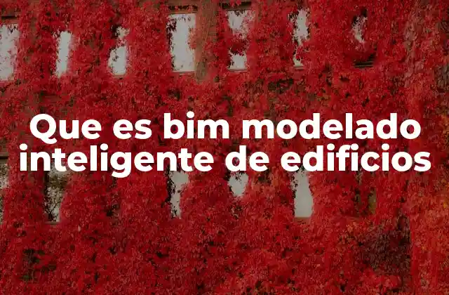 Que es Bim Modelado Inteligente de Edificios