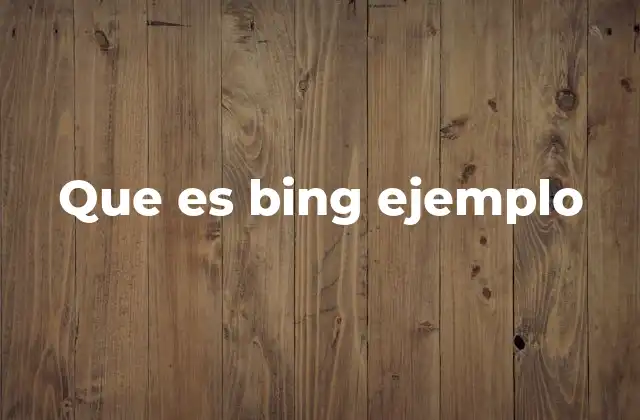 Que es Bing Ejemplo